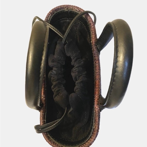 Cesta Collective Jute Rafia Mini Top Handle Handbag Black Brown - Picture 5 of 13